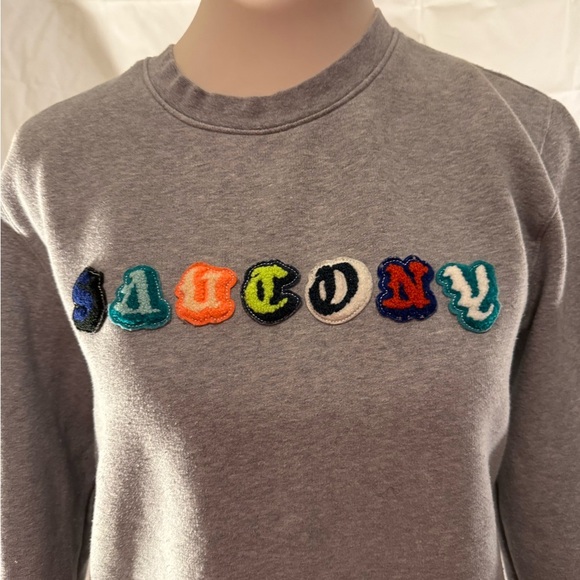 Saucony Gray Sweatshirt with Multicolor Logo - Picture 2 of 6